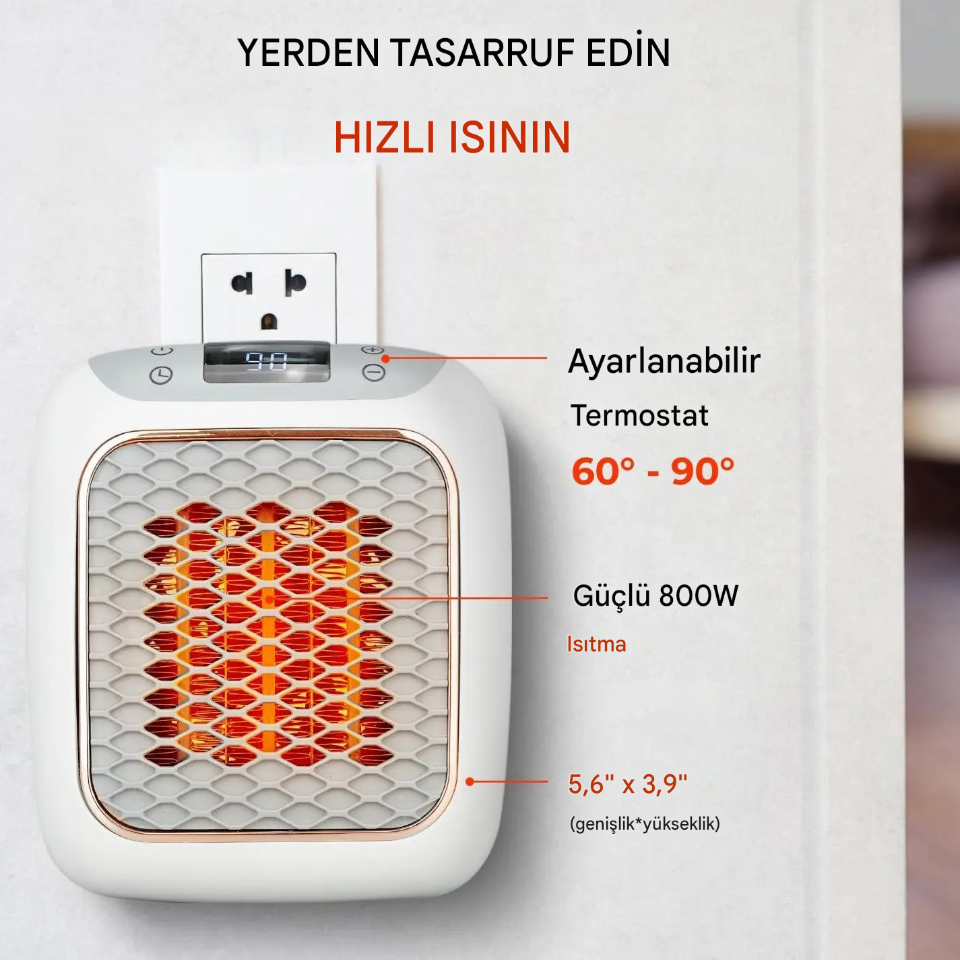 Teknixy™ Dijital Kişisel Isıtıcı