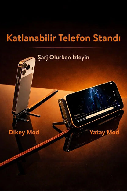Teknixy™ 180° Dönebilen Kopmaz Type-C Hızlı Şarj Kablosu (240W)