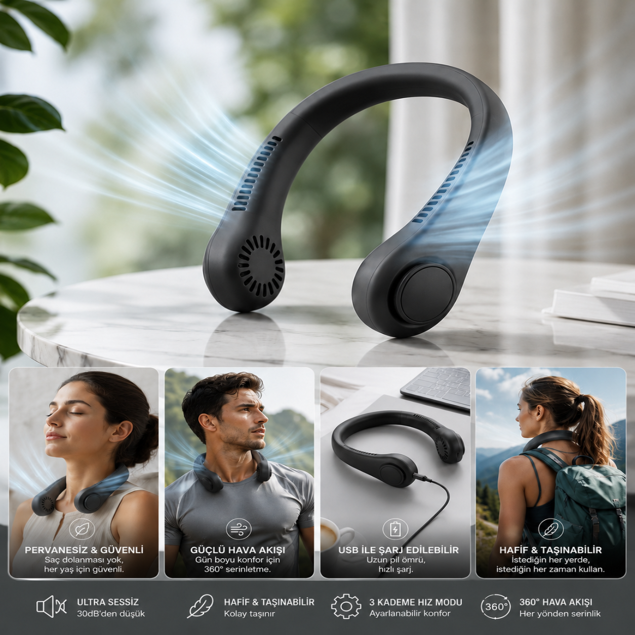 Teknixy™ 360° Pervanesiz Boyun Kliması