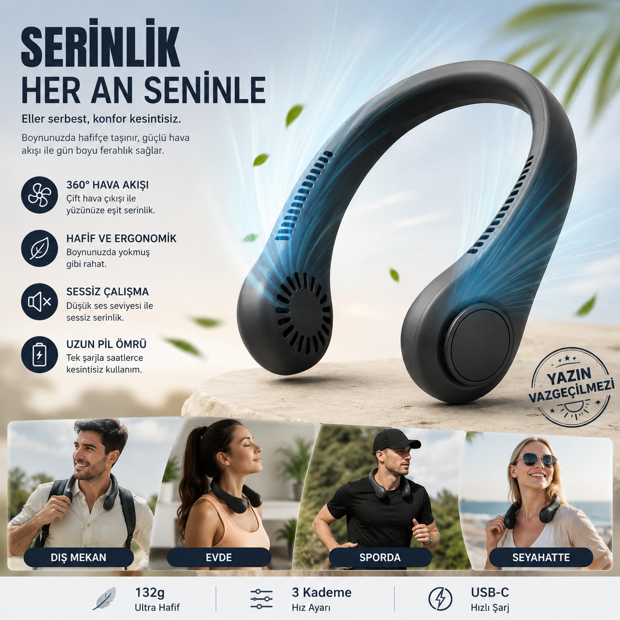 Teknixy™ 360° Pervanesiz Boyun Kliması